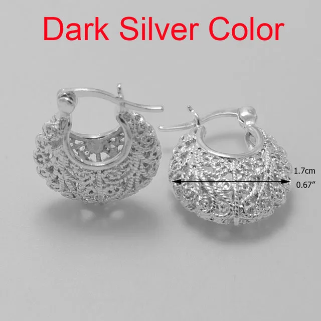 Anniyo 1.7CM (3 Color) Earrings for Women Gold Color Stud Earrings Girl Jewelry Arab/Africa Earrings Middle East Gift #003202