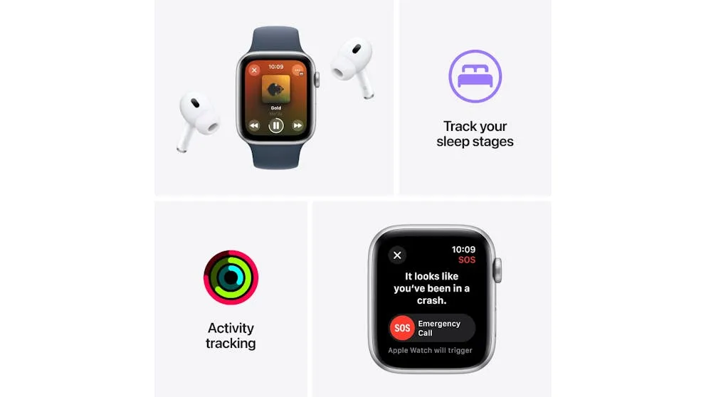 Apple Watch SE (2nd Gen) 44mm Midnight Aluminium Case with Midnight Sport Band M/L - GPS   Cellular