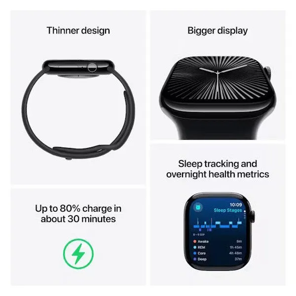 Apple Watch Series 10 GPS   Cellular 46mm Silver Aluminium Case with Denim Sport Band - AU Version