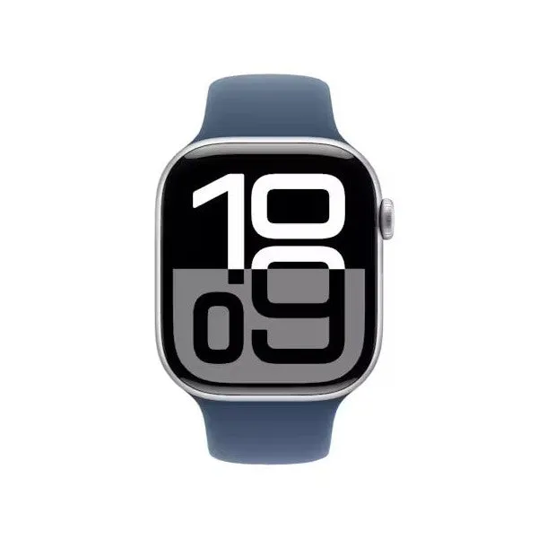 Apple Watch Series 10 GPS   Cellular 46mm Silver Aluminium Case with Denim Sport Band - AU Version
