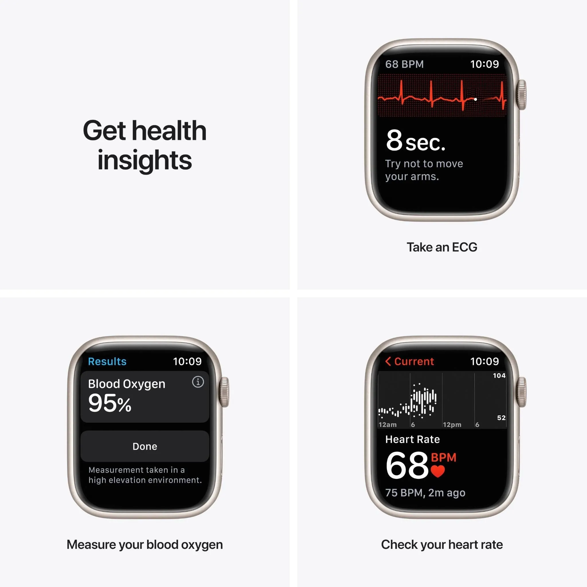 Apple Watch Series 7 45mm (GPS   Cellular) Starlight Aluminium Case with Starlight Sport Band (Refurbished Grade - C )