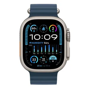 Apple Watch Ultra 2 49mm Titanium Case GPS   Cellular Blue Ocean Band - Pristine - Refurbished (AU Version)
