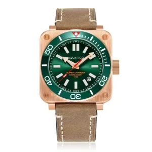 Aquatico Super Charger Bronze Green Dial Watch  (SWISS MADE Sellita sw200-1)