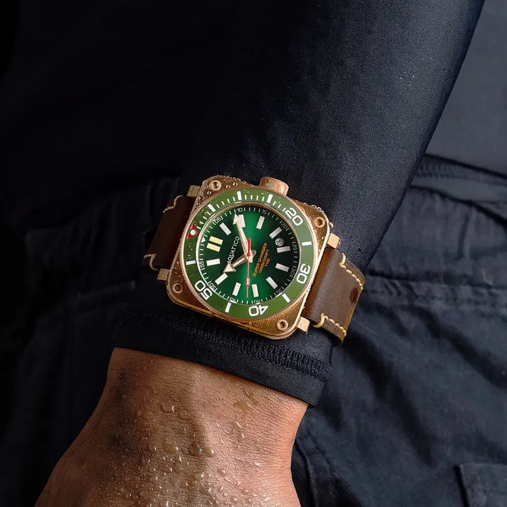 Aquatico Super Charger Bronze Green Dial Watch  (SWISS MADE Sellita sw200-1)