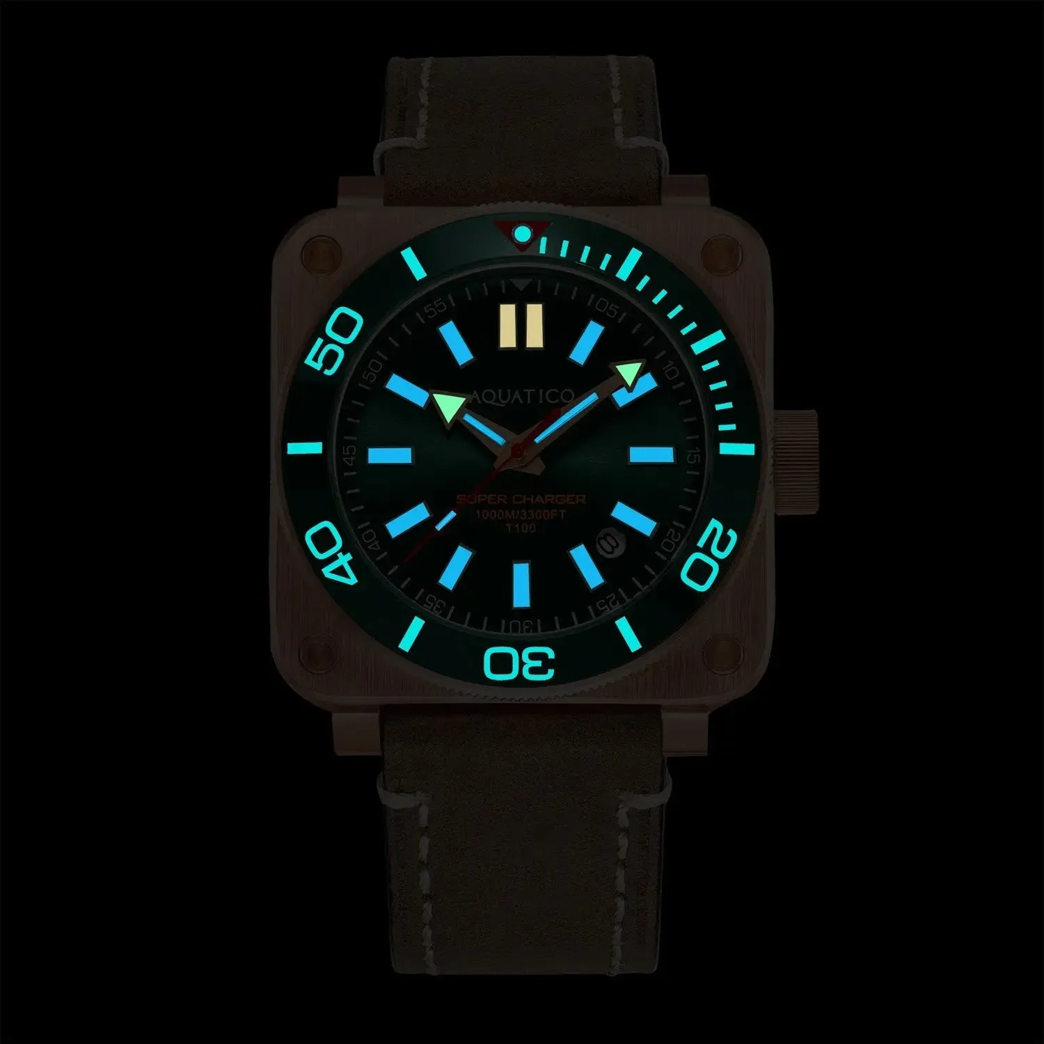 Aquatico Super Charger Bronze Green Dial Watch  (SWISS MADE Sellita sw200-1)