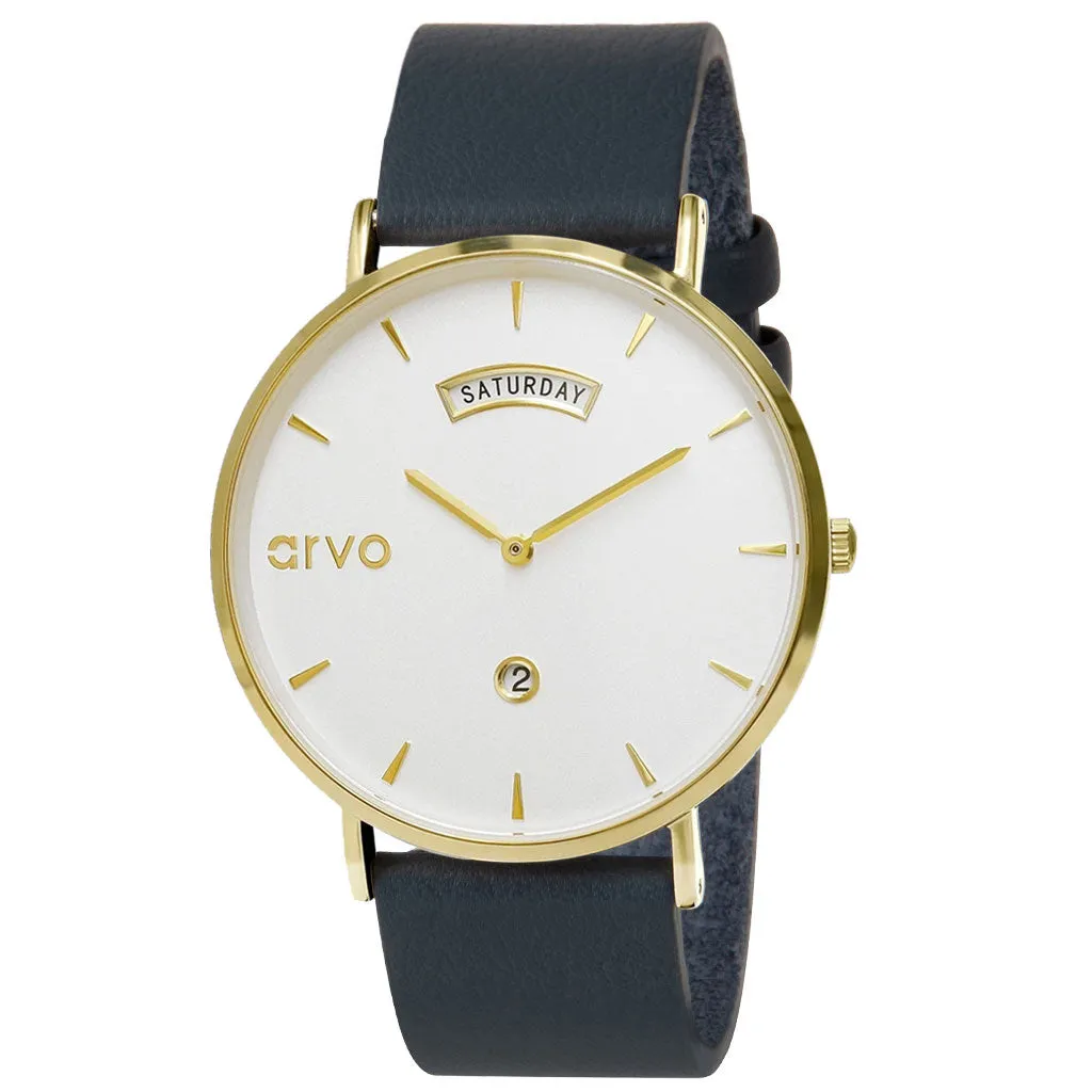Arvo Awristacrat Watch - Gold - Marino Blue Band