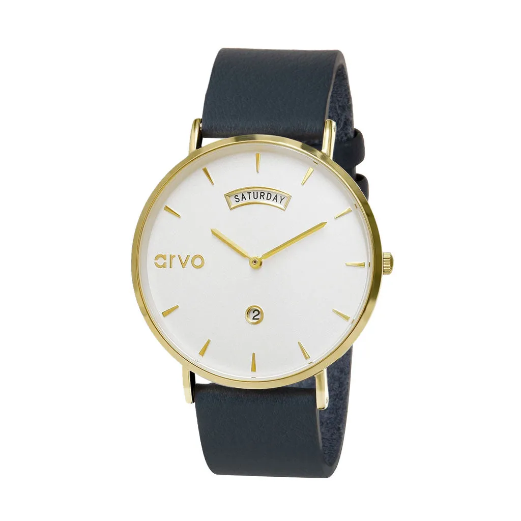 Arvo Awristacrat Watch - Gold - Marino Blue Band