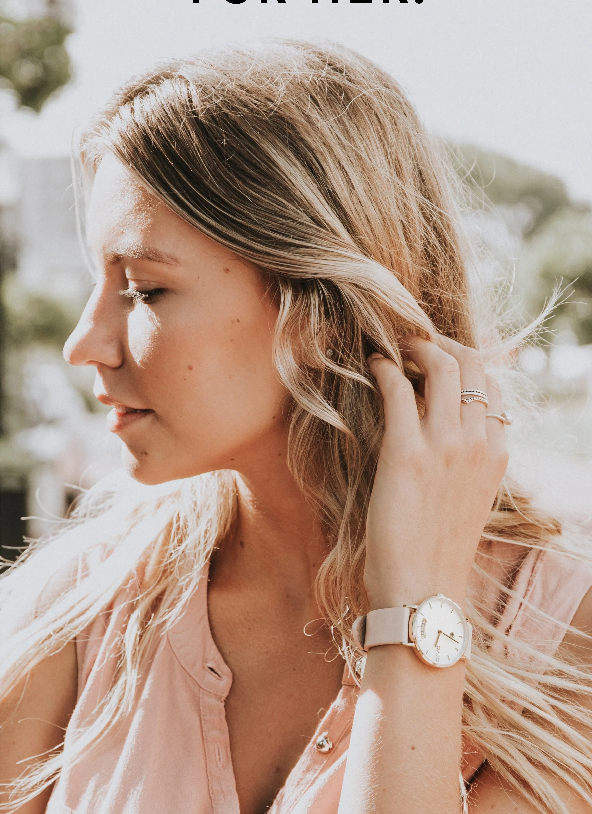 Arvo Awristacrat Watch - Gold - Nude Leather Band