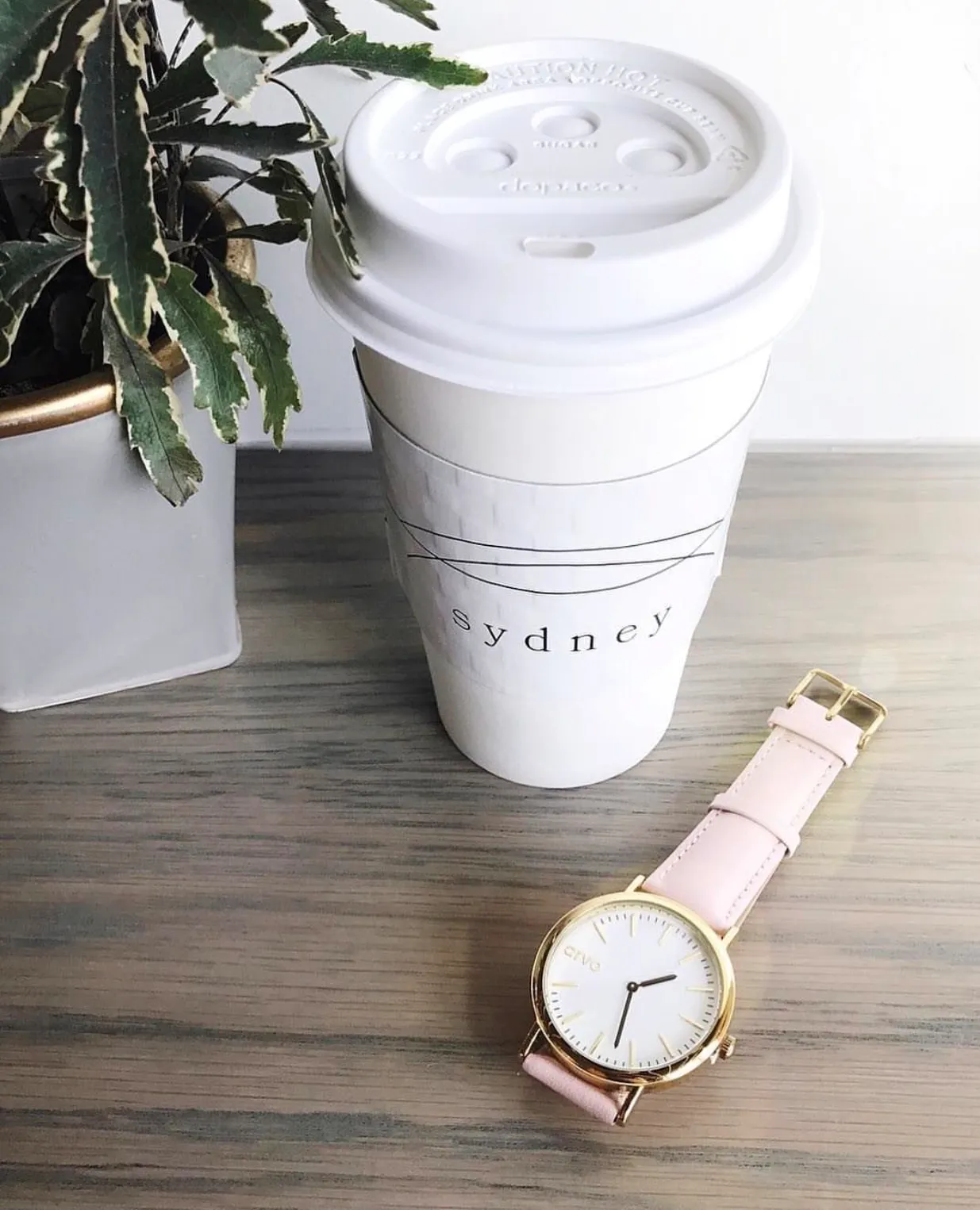 Arvo White Time Sawyer Watch - Gold - Pink Leather