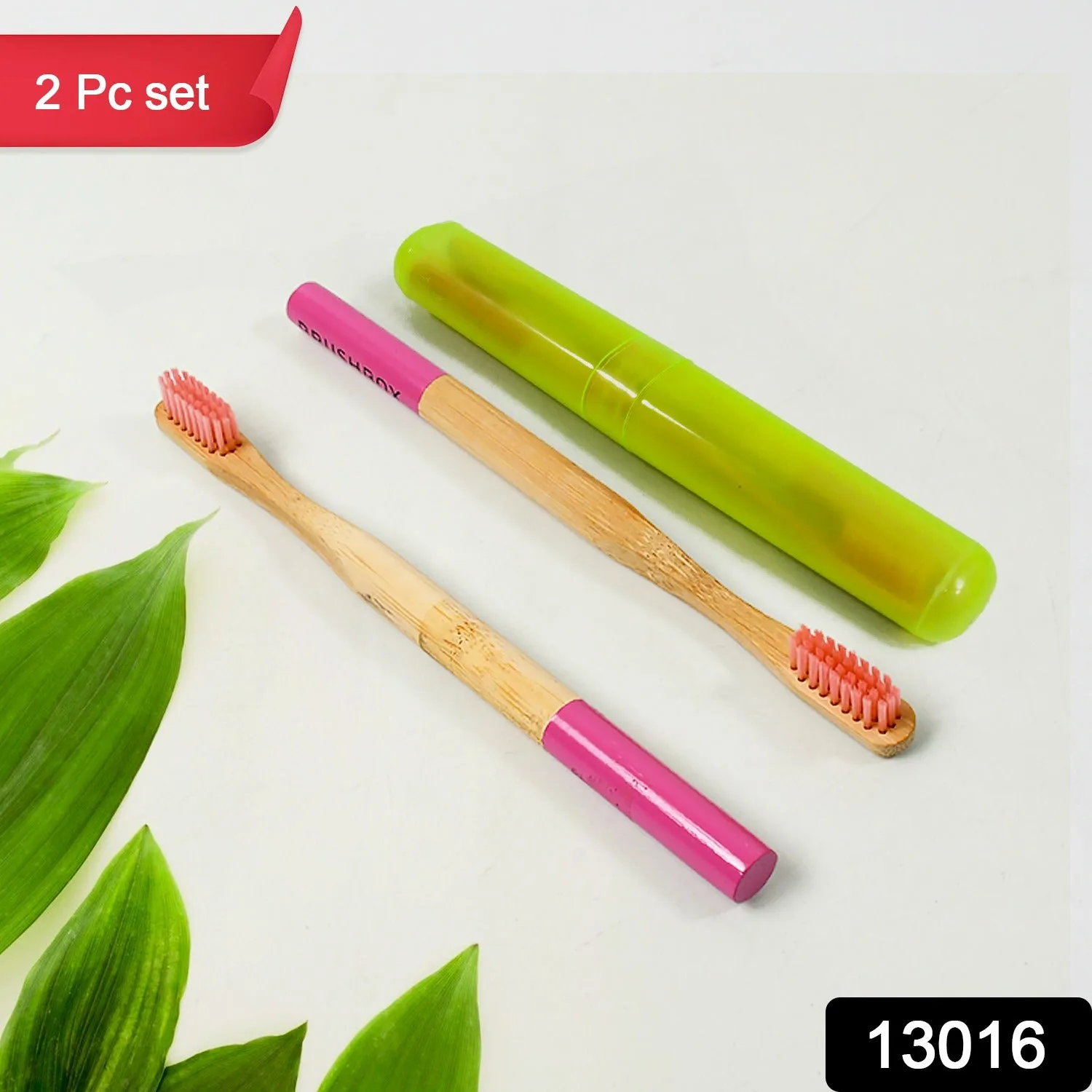 Bamboo Wooden Toothbrush Soft BristlesToothbrush Wooden Child Bamboo Toothbrush Biodegradable Manual Toothbrush for Adult, Kids (2 Pc With Cover)