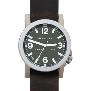 Bertucci Mens Alpina Brown Horween Leather Band Marine Green Japan Quartz Dial Watch - 16503