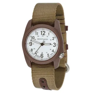 Bertucci Mens DX3 Hybrid Coyote Band White Ombra Brown Dial Analog Japanese Quartz Wrist Watch - 11100