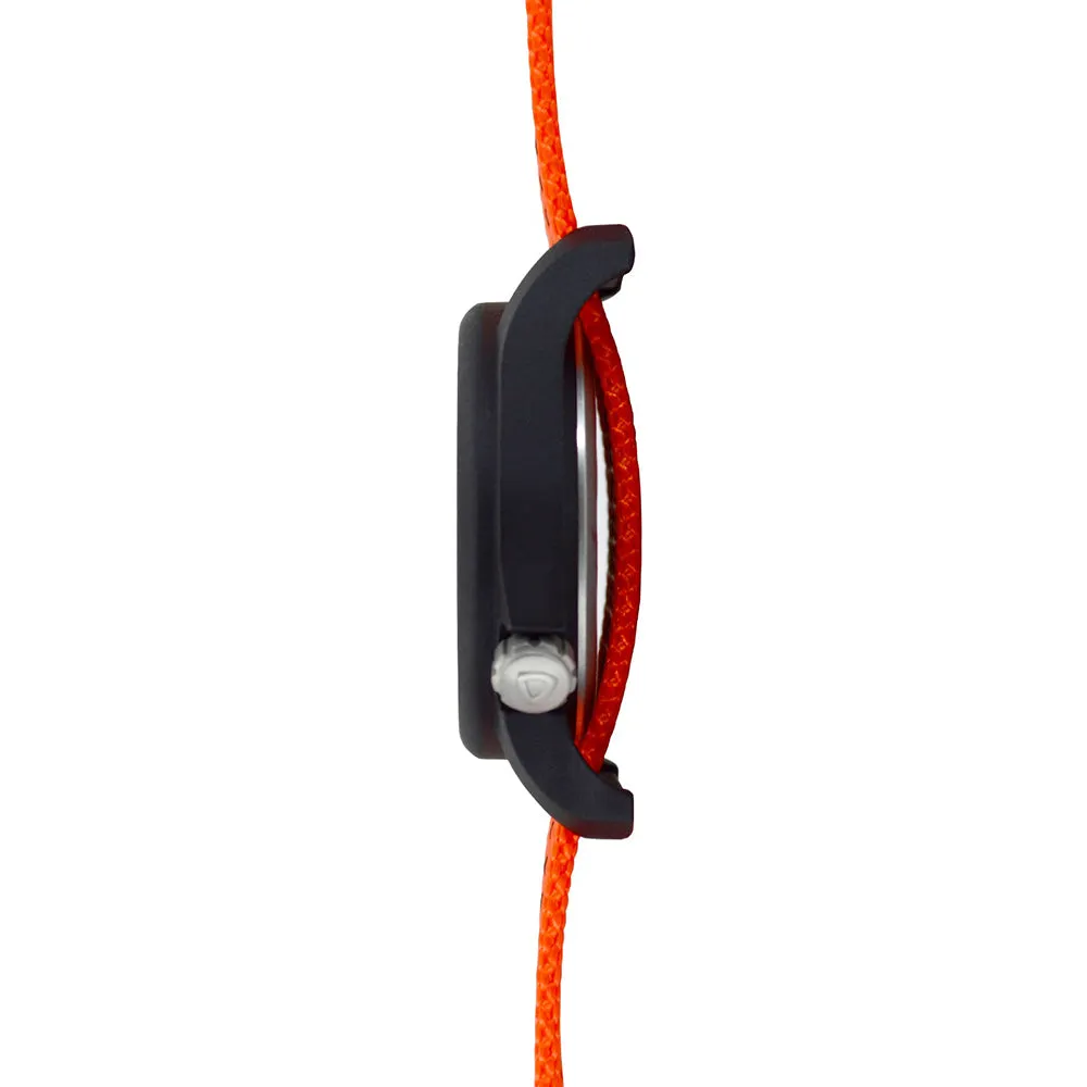Bertucci Mens DX3 Plus Resin Case and Orange Nylon Strap Black Watch - 11042