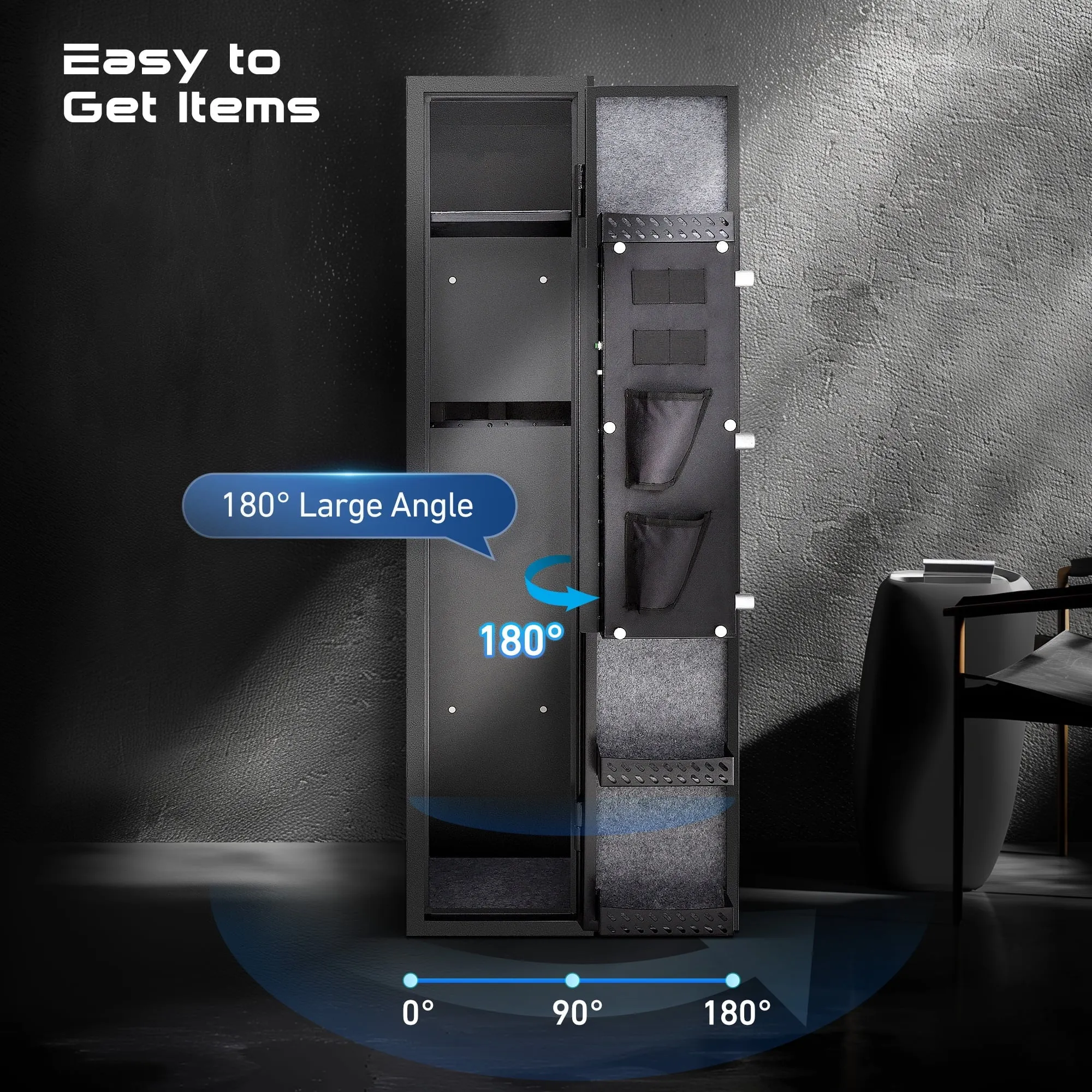Bigfeliz Biometric Gun Safe,Quick Access 5-6 Gun Rifle with Handgun Storage Cabinet for Home