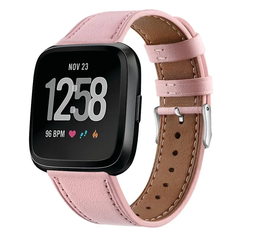 black Leather double color watch wristband fits Fitbit VERSA AZ11161