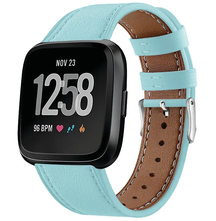black Leather double color watch wristband fits Fitbit VERSA AZ11161