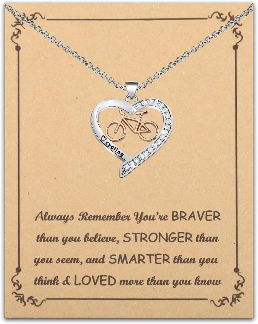 BNQL Cycling Necklace Cycling Gifts for Cyclist Cycling Lovers Bike Bicycle Pendant Necklace Cycling Bike Jewelry Necklace
