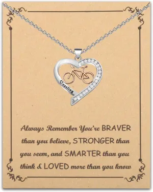BNQL Cycling Necklace Cycling Gifts for Cyclist Cycling Lovers Bike Bicycle Pendant Necklace Cycling Bike Jewelry Necklace