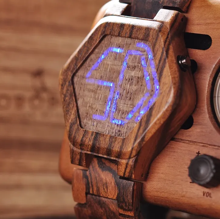 BOBO BIRD LED DISPLAY MINIMALIST DESIGN WOODEN WATCH