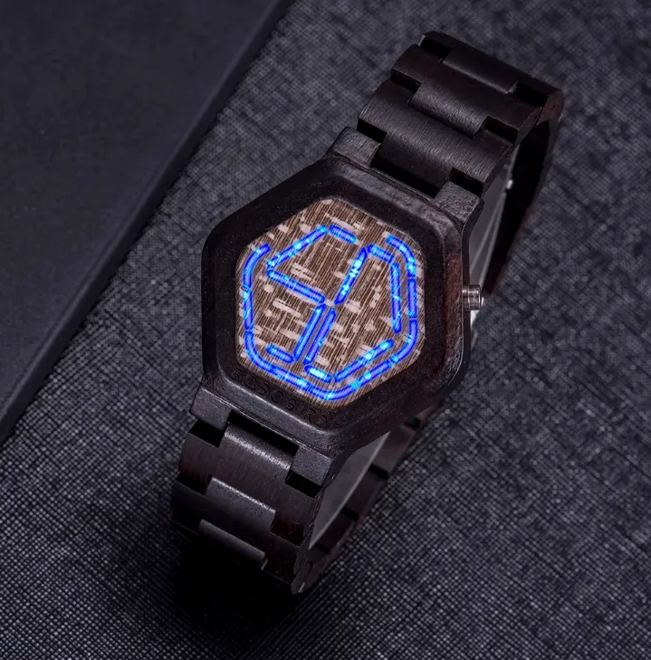 BOBO BIRD LED DISPLAY MINIMALIST DESIGN WOODEN WATCH