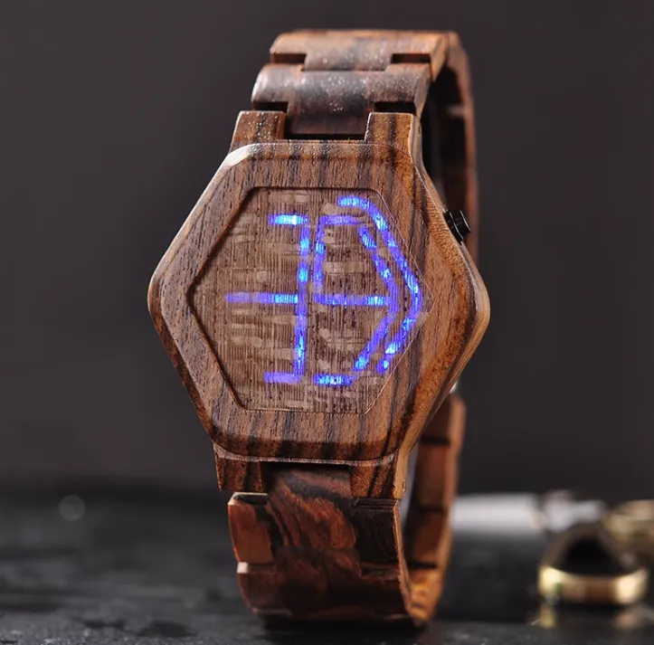 BOBO BIRD LED DISPLAY MINIMALIST DESIGN WOODEN WATCH