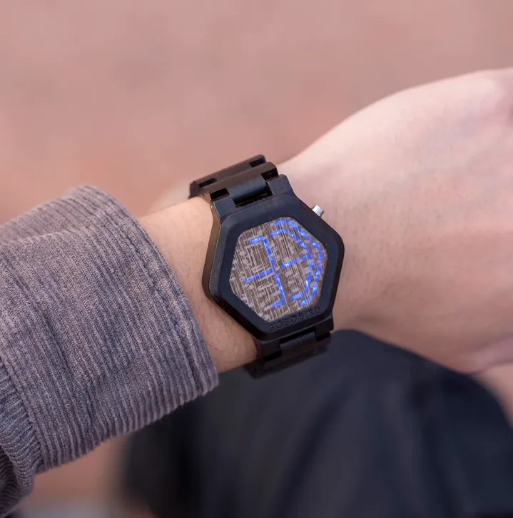 BOBO BIRD LED DISPLAY MINIMALIST DESIGN WOODEN WATCH