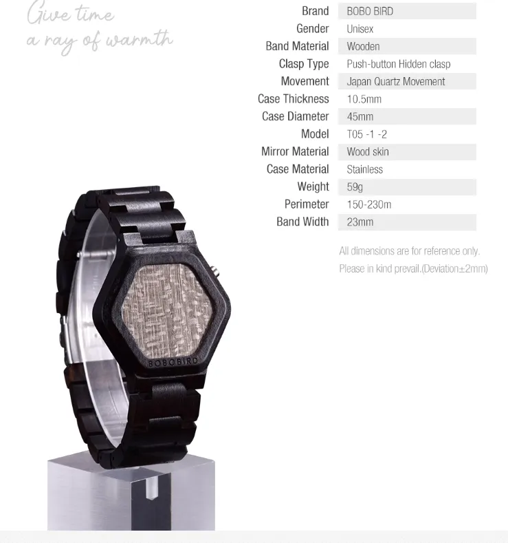 BOBO BIRD LED DISPLAY MINIMALIST DESIGN WOODEN WATCH