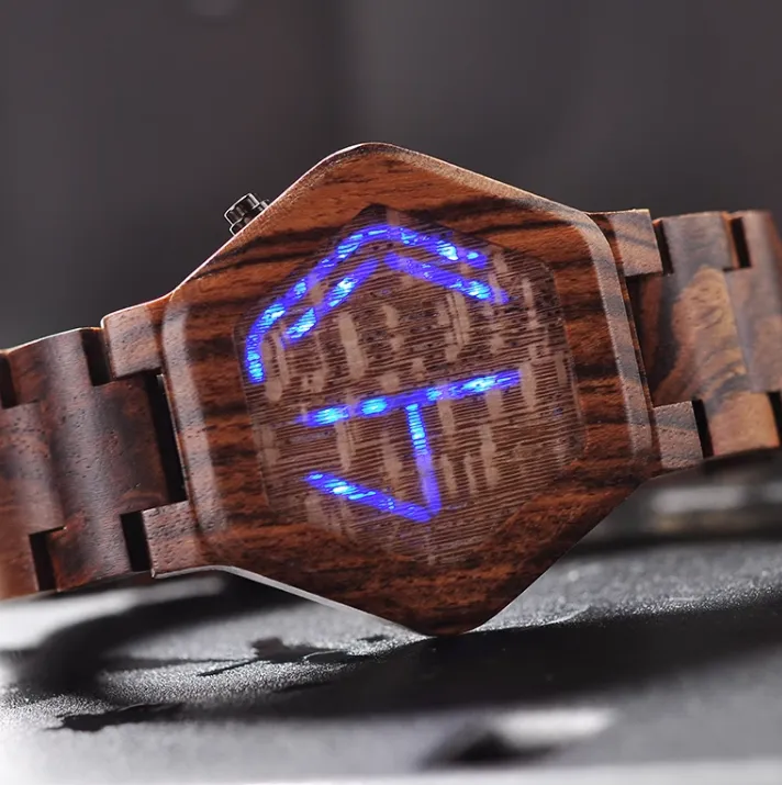 BOBO BIRD LED DISPLAY MINIMALIST DESIGN WOODEN WATCH