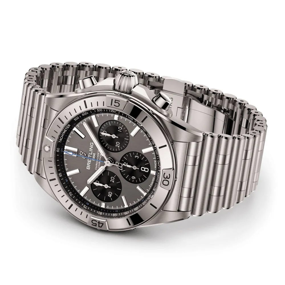 Breitling Chronomat B01 42mm Anthracite Dial Titanium Automatic Chronograph Gents Watch EB0134101M1E1