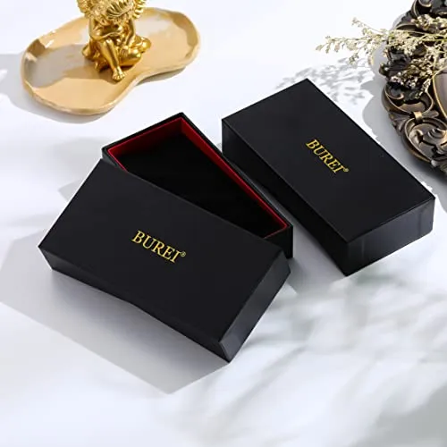 BUREI Fashion Quartz Watch for Men Watch Analog Date Watch with Stainless Steel Band Waterproof Classic Watches for Men