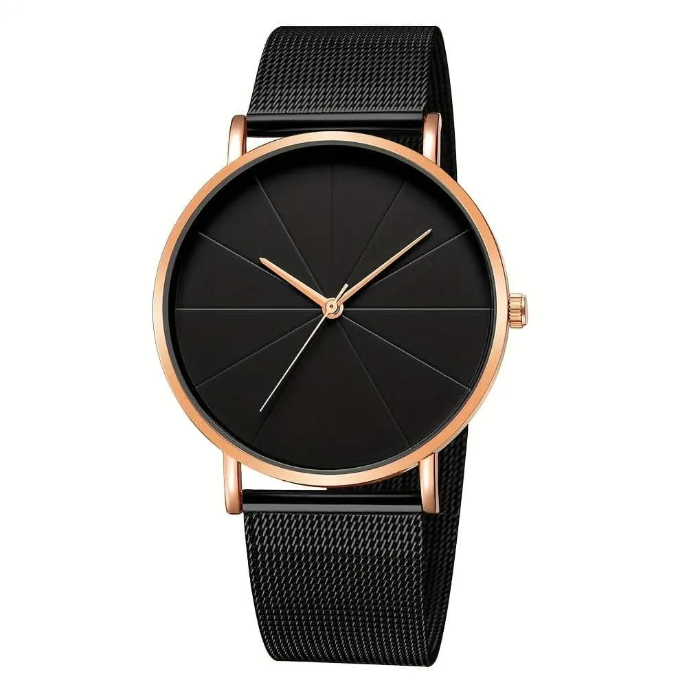 Casual Round Quartz Watch – Minimalist Fashion Analog
