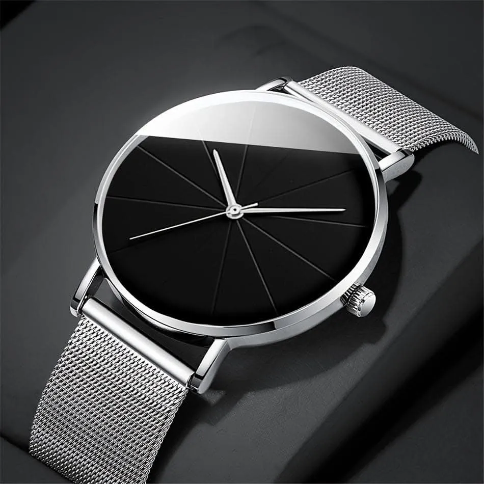 Casual Round Quartz Watch – Minimalist Fashion Analog