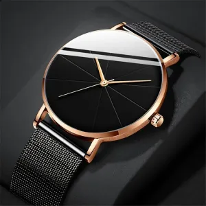 Casual Round Quartz Watch – Minimalist Fashion Analog