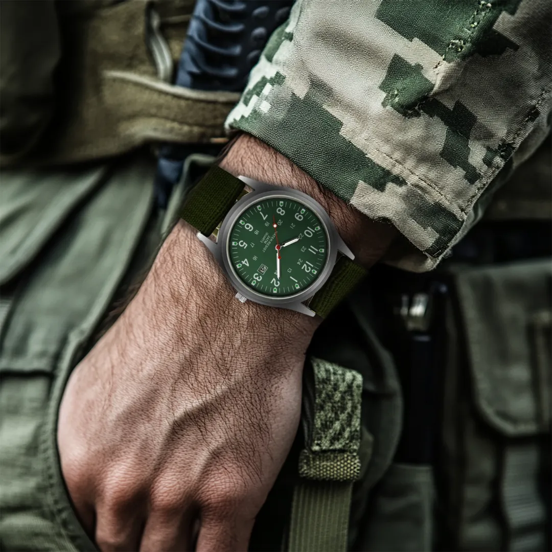 Casual Wristwatch with Military-Inspired Design