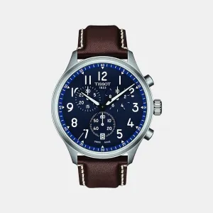 Chrono Xl Men's Blue Chronograph Leather Watch T1166171604200