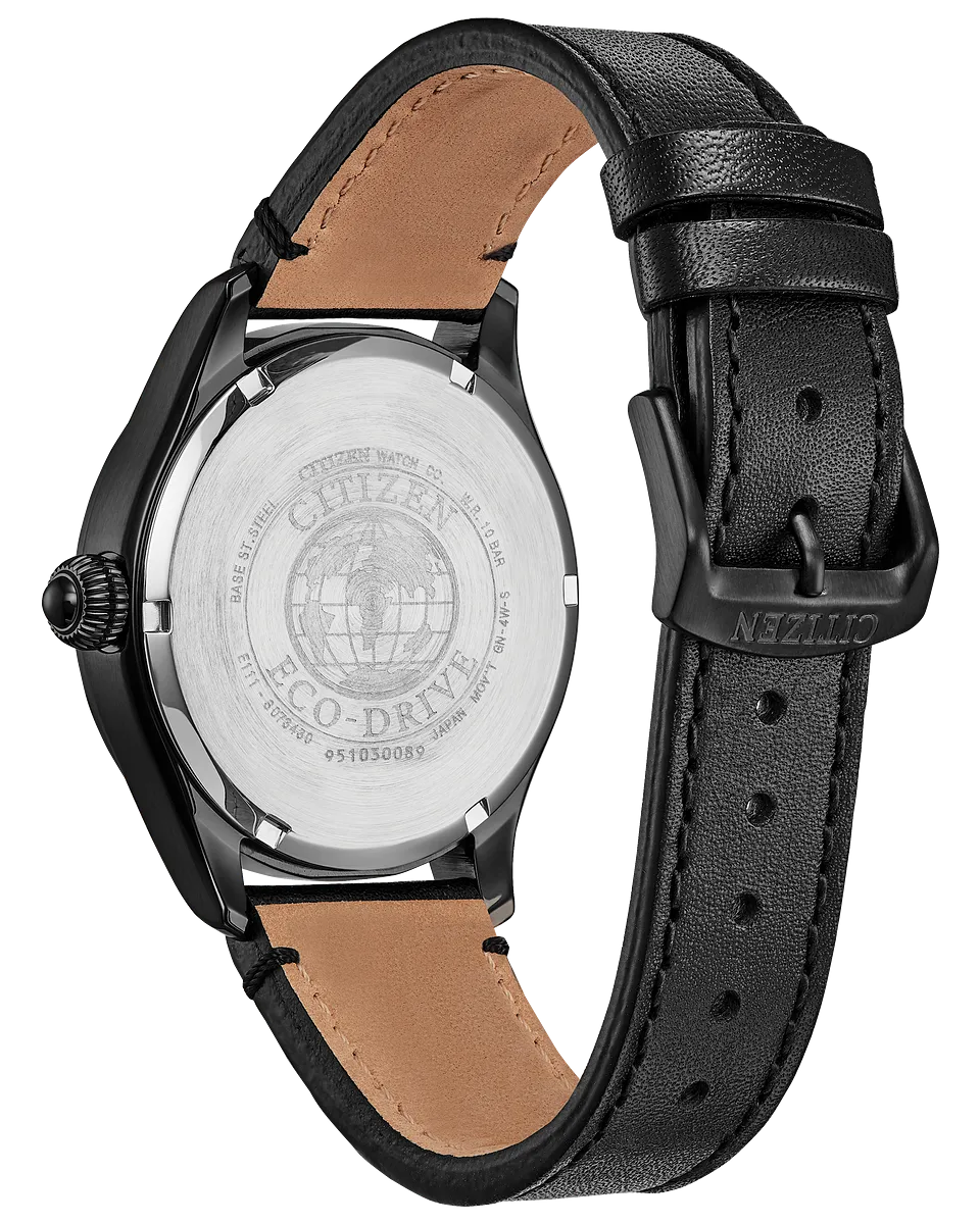 Citizen BM6835-15E Garrison Eco-Drive Black Leather Strap Men Watches