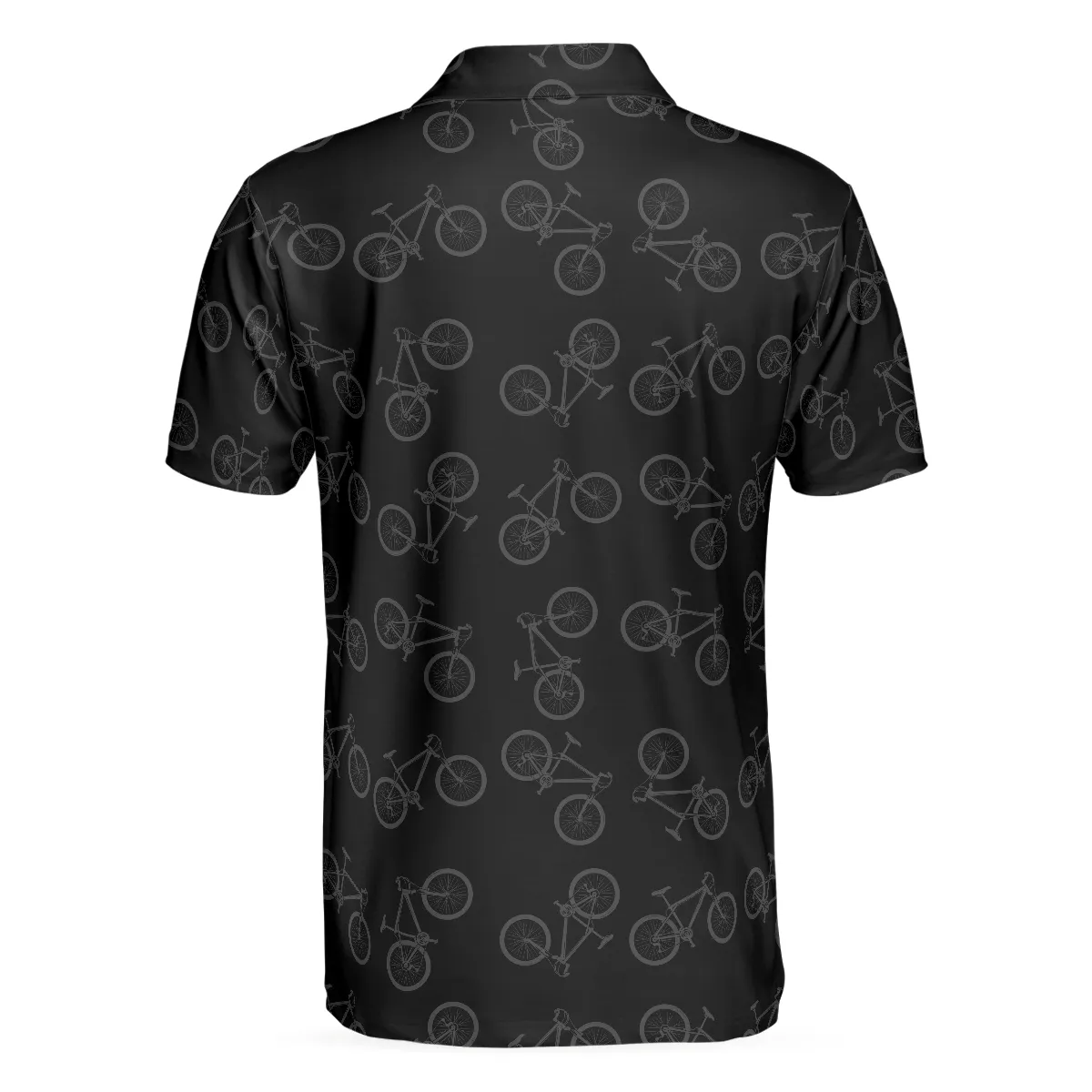 Cycling Golden Heartbeat Polo Shirt, Black Cycling Shirt For Cyclists, Thoughtful Gift Idea For Sport Lovers