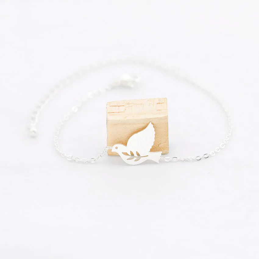Design Flying Birds Charm Bracelets Peace Dove