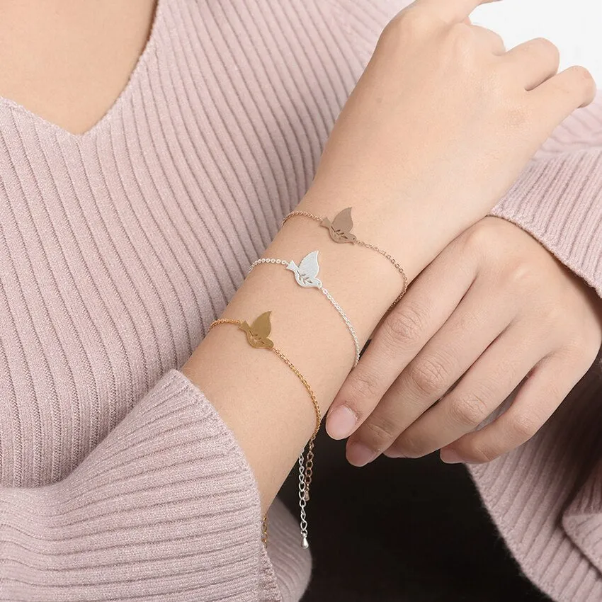 Design Flying Birds Charm Bracelets Peace Dove