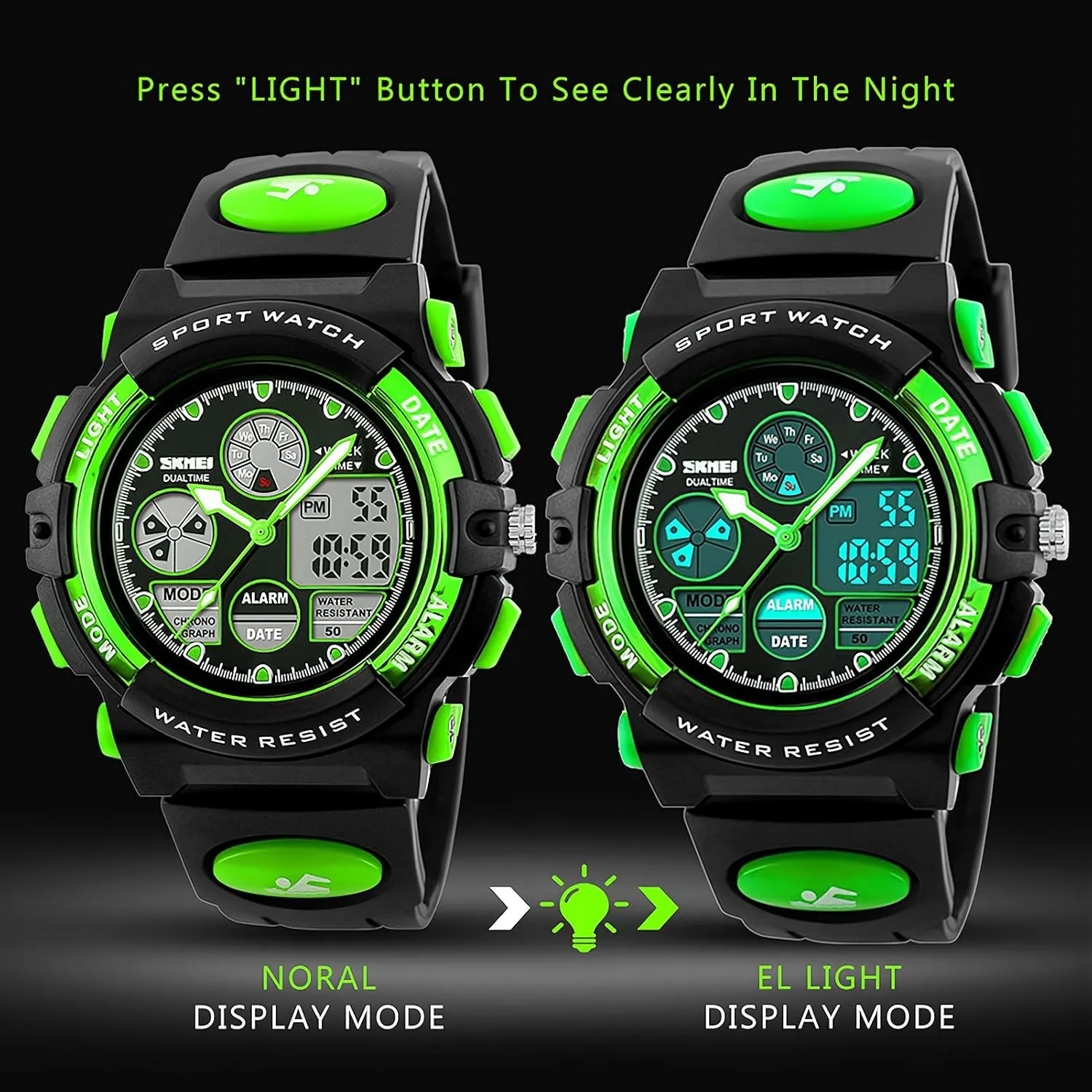 eYotto Kids Sports Watch Waterproof Boys Multi-Function Analog Digital Wristwatch LED Alarm Stopwatch