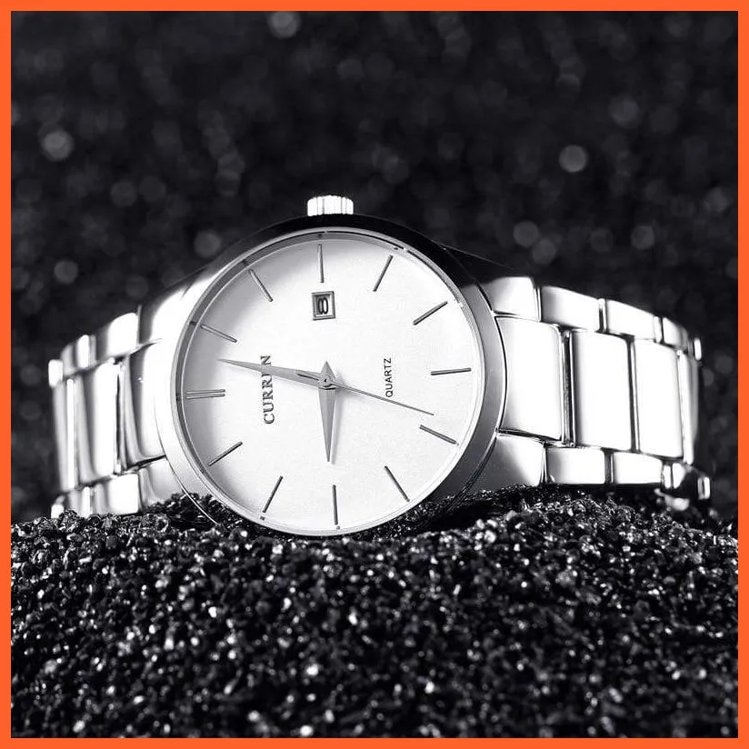 Fashion Simple Watch Slim Steel Strap Waterproof Watch For Men | Quartz Stainless Steel Business Wrist Watches