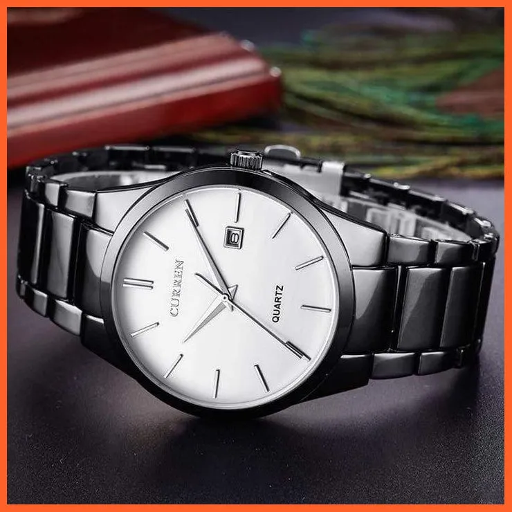 Fashion Simple Watch Slim Steel Strap Waterproof Watch For Men | Quartz Stainless Steel Business Wrist Watches