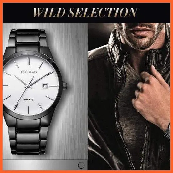 Fashion Simple Watch Slim Steel Strap Waterproof Watch For Men | Quartz Stainless Steel Business Wrist Watches