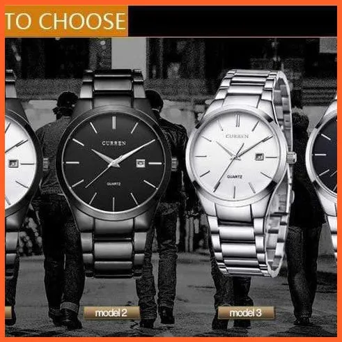 Fashion Simple Watch Slim Steel Strap Waterproof Watch For Men | Quartz Stainless Steel Business Wrist Watches