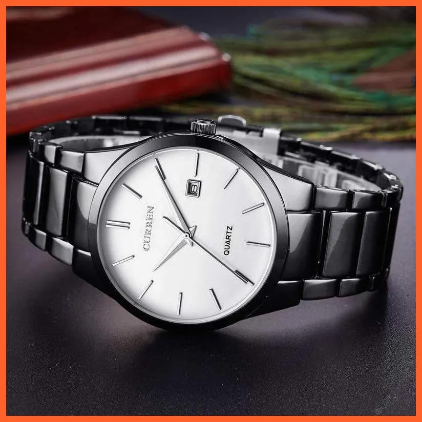 Fashion Simple Watch Slim Steel Strap Waterproof Watch For Men | Quartz Stainless Steel Business Wrist Watches