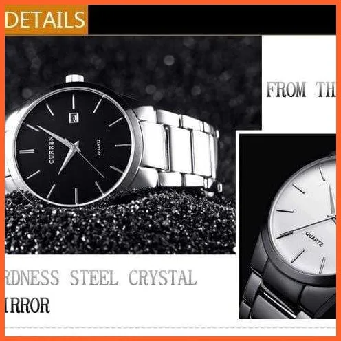 Fashion Simple Watch Slim Steel Strap Waterproof Watch For Men | Quartz Stainless Steel Business Wrist Watches