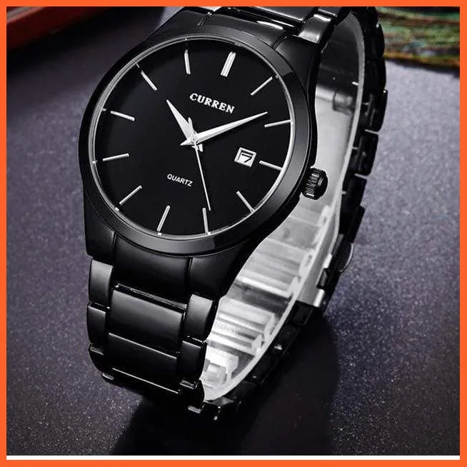 Fashion Simple Watch Slim Steel Strap Waterproof Watch For Men | Quartz Stainless Steel Business Wrist Watches