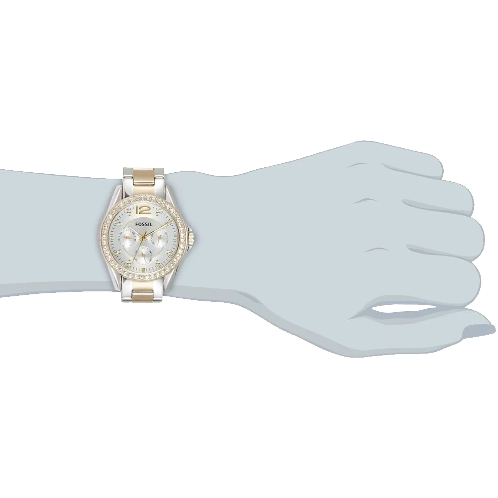 Fossil Women's ES3204 Riley Silver and Gold Tone Watch