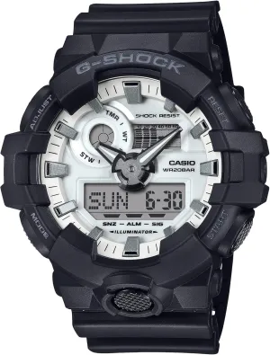 G-Shock Casio GA-700 Series Analog-Digital High Contrast Black and Brilliant White Watch - GA700WD-1A