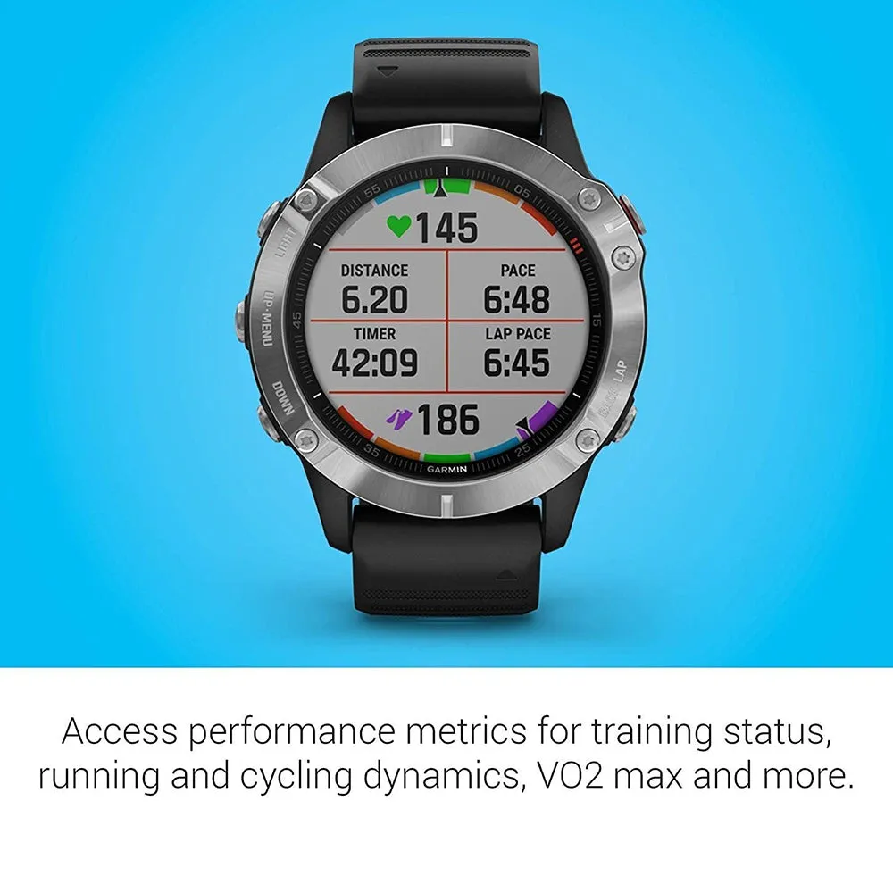 Garmin fenix 6 Black Silicone Band Black Digital Dial Multisport GPS Smart Watch - 010-02158-00